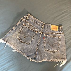 Levi high rise jean shorts